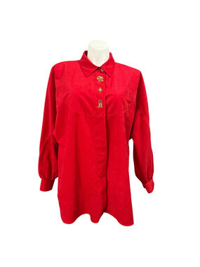 Vintage 90s‎ A.C. Sport 24W Red Blouse Southwestern Embroidered Western USA